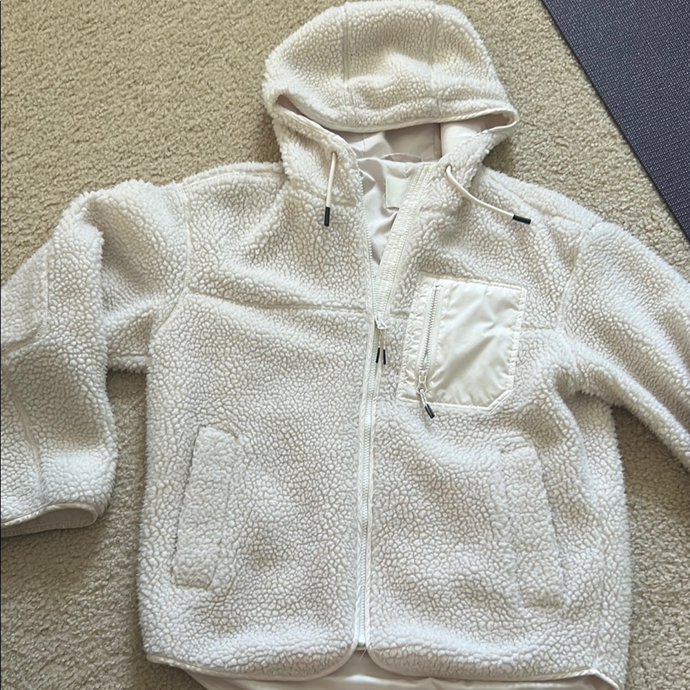 H&M White Fleece Jacket